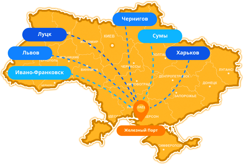 Візуалізація мудборда у вигляді карти України
